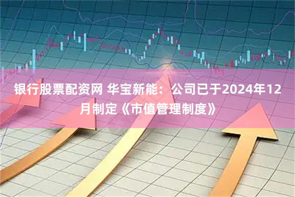 银行股票配资网 华宝新能：公司已于2024年12月制定《市值管理制度》