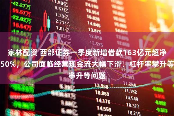 家林配资 西部证券一季度新增借款163亿元超净资产50%，公司面临经营现金流大幅下滑、杠杆率攀升等问题